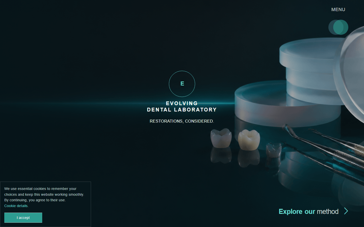 Evolving Dental Laboratory website template screenshot